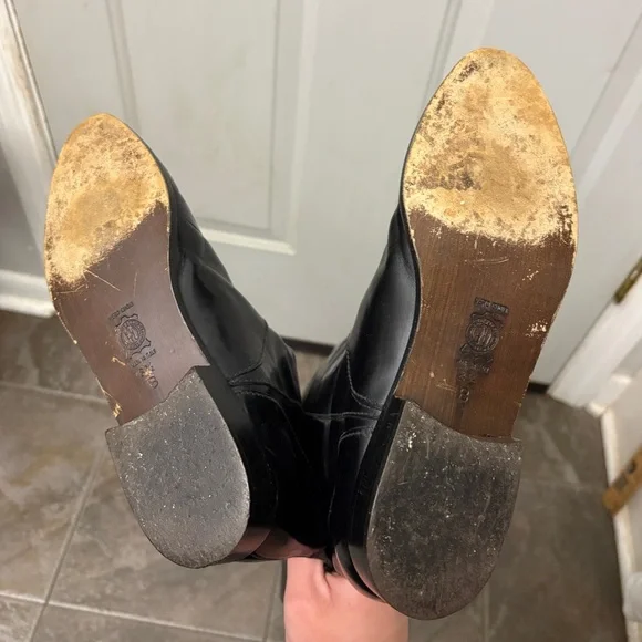 Charles David Black Vintage Italian Leather Boots - Picture 9 of 12